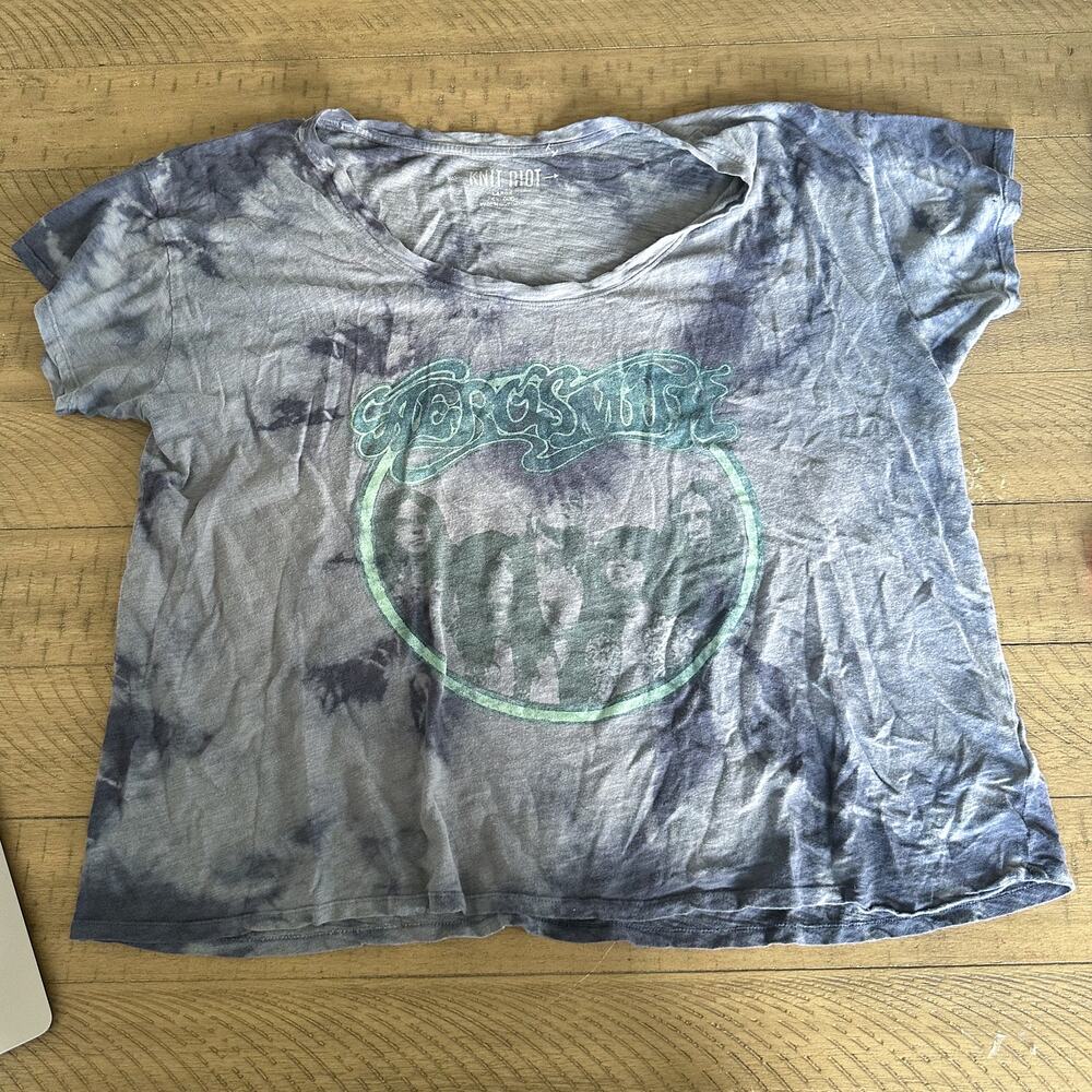 Aerosmith Tie Dye Band T-Shirt Size Large Distressed